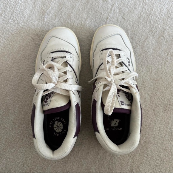 New Balance 550 Aime Leon Dore White/Plum - Picture 3 of 4